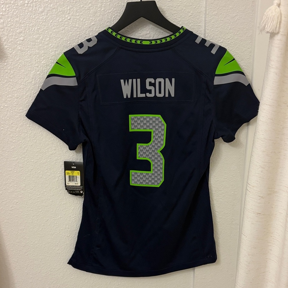 Nike Women's Dark Blue and Green Seahawks Jersey - Picture 2 of 4